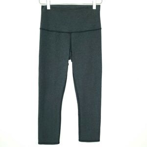 Lululemon Wunder Under Crop High Rise Leggings  Charcoal Gray Gym Training